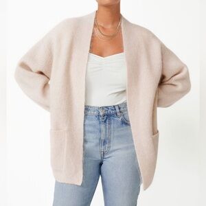 & other stories relaxed knit mohair wool blend open front cardigan